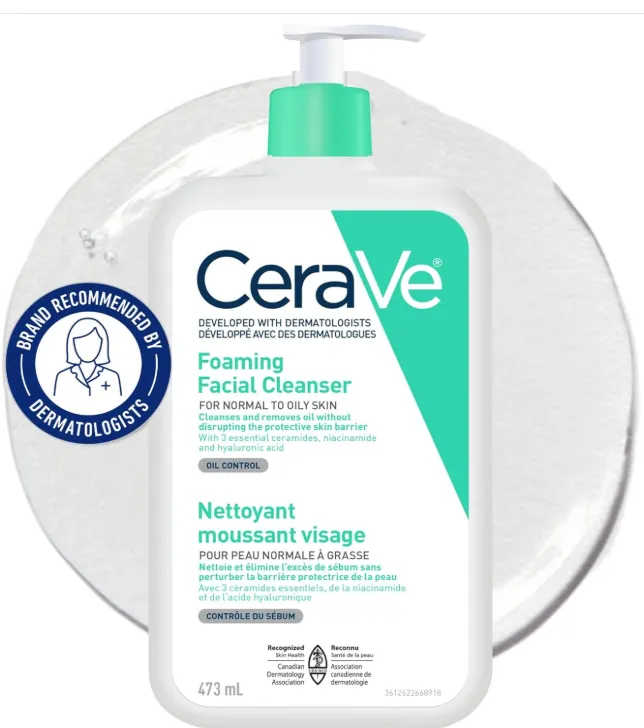 CeraVe Foaming Face Wash, Gentle Face Cleanser for Men & Women with Hyaluronic Acid, Niacinamide, Ceramides. Makeup Remover for oily skin, Fragrance-Free, Non-Comedogenic, Sensitive Skin, 473ML